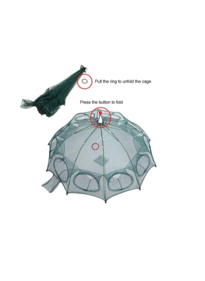 oakura - Shrimp Trap Net - 10-Pocket Umbrella Design For Crab, Fish, And Shrimp Catching - Image 1