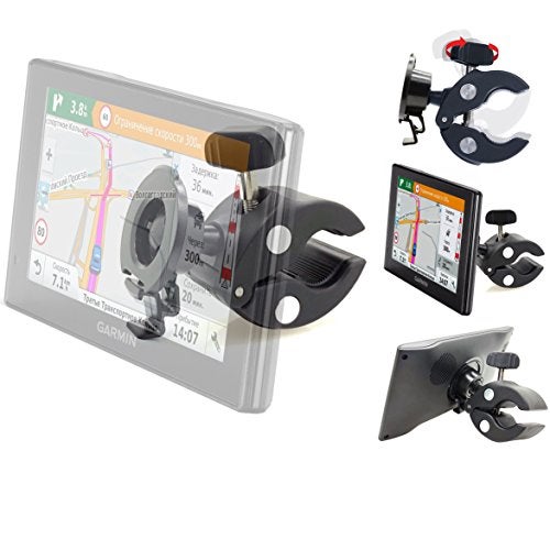ChargerCity Heavy Duty Bike Motorcycle Clamp Mount Holder for Garmin DriveSmart 5 5LMT EX 50 51 51EX 55 55 55 60 60LMT 61 61 61 65 65LMT 7 7LMT 7LMT-S 70 70LMT 71 71EX GPS - Image 1