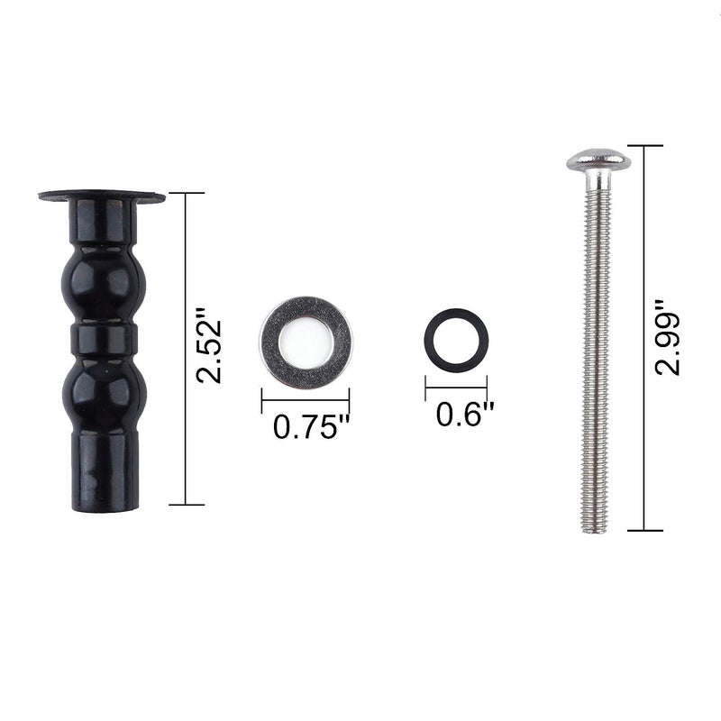 Milcraft TOTO Toilet Hinge Screw Kit - Expanding Rubber Bolt Top Nuts Set for Top Mount Toilet Seat Tightening, Blind Hole Fixing, 2 Pack - Image 4
