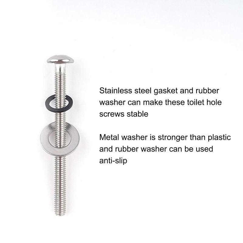 Milcraft TOTO Toilet Hinge Screw Kit - Expanding Rubber Bolt Top Nuts Set for Top Mount Toilet Seat Tightening, Blind Hole Fixing, 2 Pack - Image 3