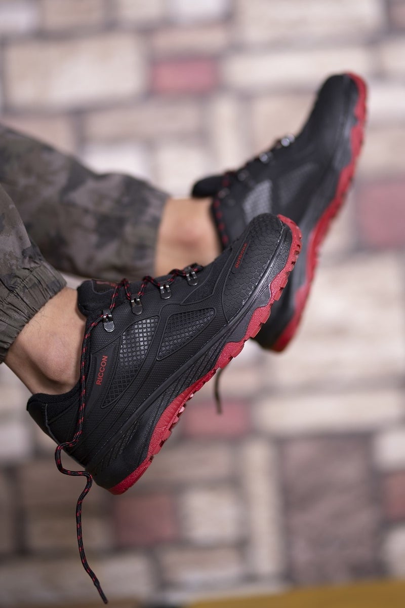 Riccon Black Red Unisex 3D Rubber Trekking Shoes 00128030  - Image 1