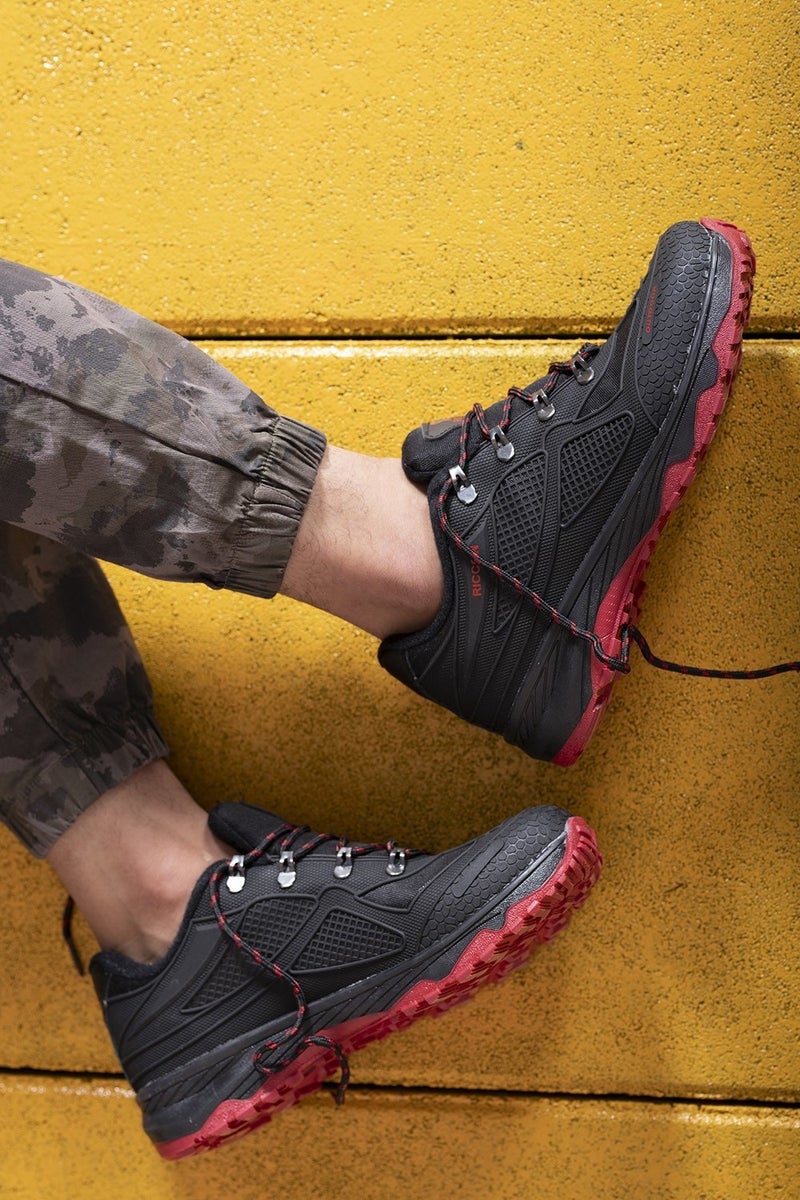 Riccon Black Red Unisex 3D Rubber Trekking Shoes 00128030  - Image 3