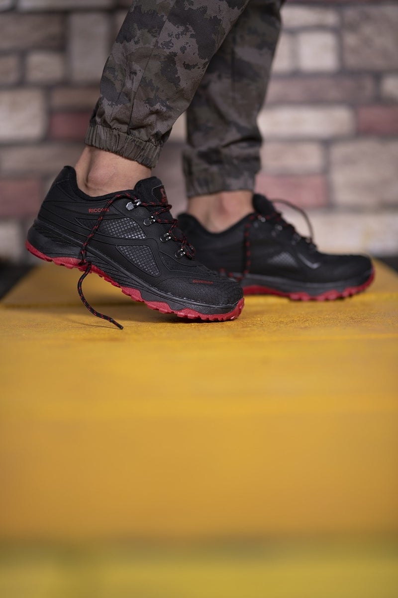 Riccon Black Red Unisex 3D Rubber Trekking Shoes 00128030  - Image 5