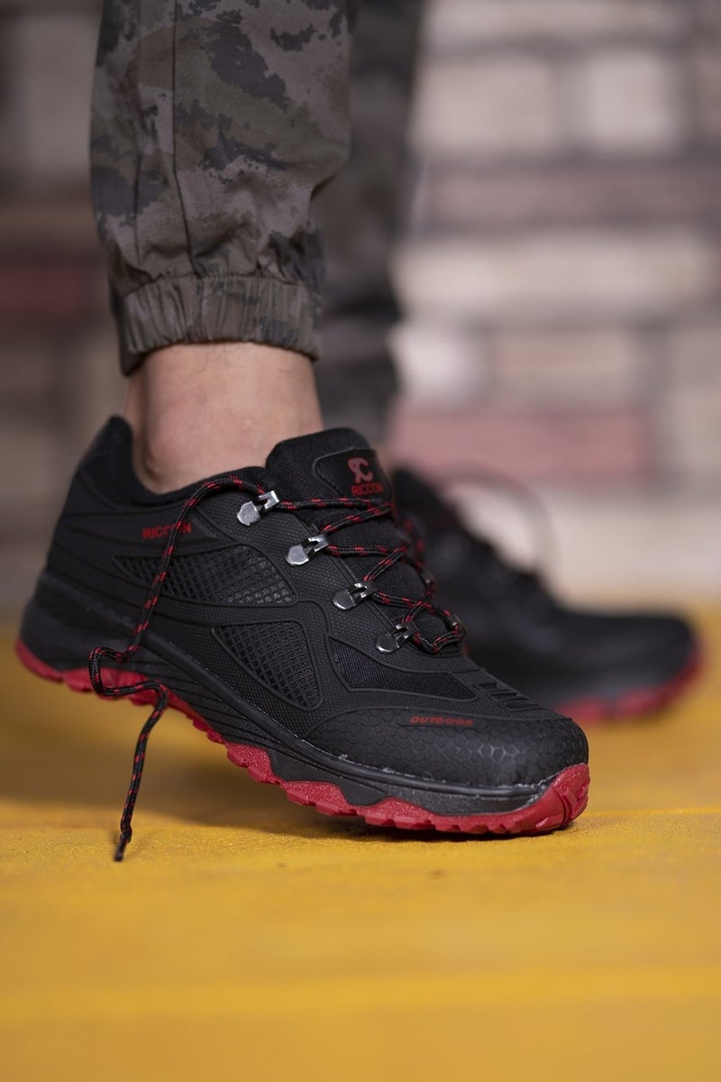 Riccon Black Red Unisex 3D Rubber Trekking Shoes 00128030  - Image 2