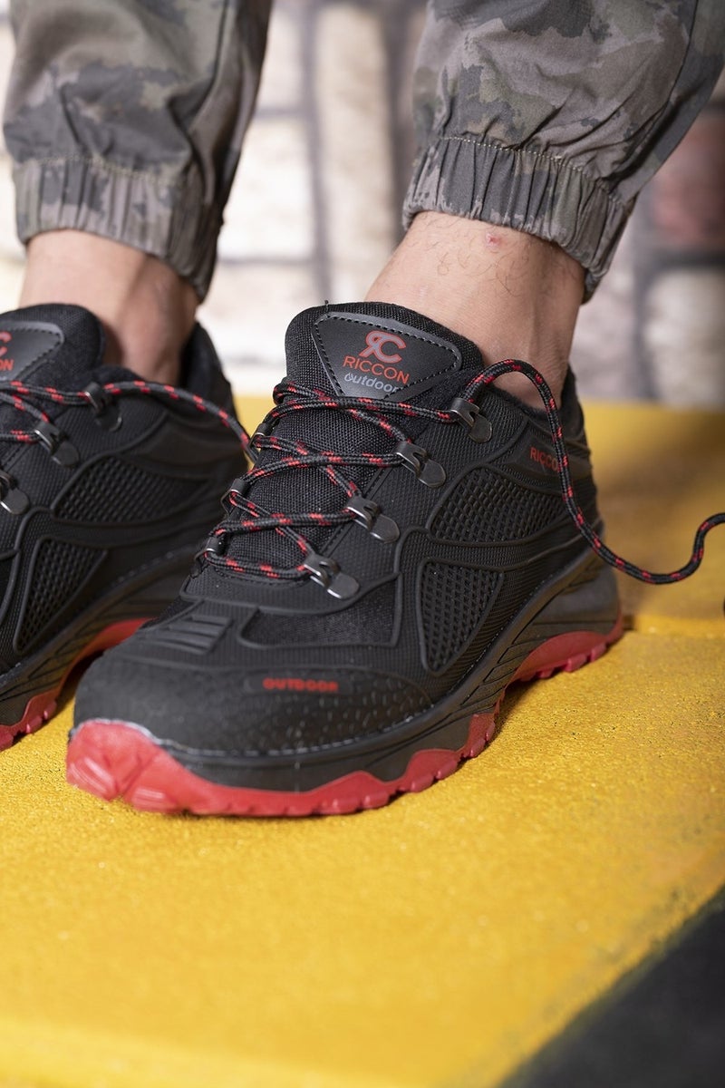 Riccon Black Red Unisex 3D Rubber Trekking Shoes 00128030  - Image 4