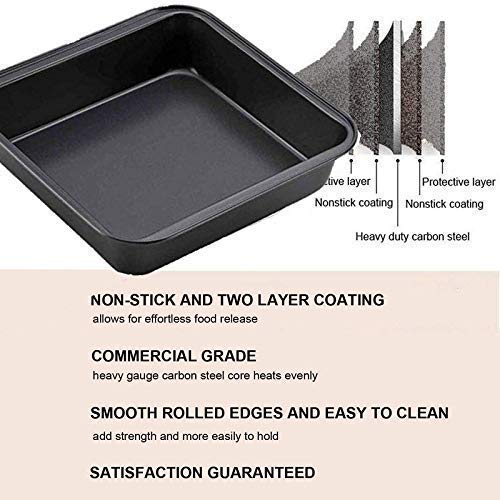 Xacton Bakeware Combo of 6 Carbon Steel Slot Muffin Tray with Square Cake Mould with Bread Loaf Pan for Microwave Oven OTG Cooker - Image 5