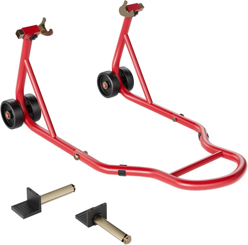SPECSTAR Heavy Duty Motorcycle Rear Wheel Lift Paddock Stand for Sport Bikes - Red - Image 1