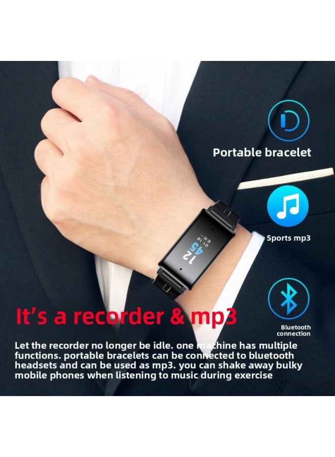 Generic S12 Recording Pen With Screen HD Noise Reduction One-button Recording Watch Bracelet Recording Pen Mp3 Walkman Player-color:black-capacity:32GB  - Image 3