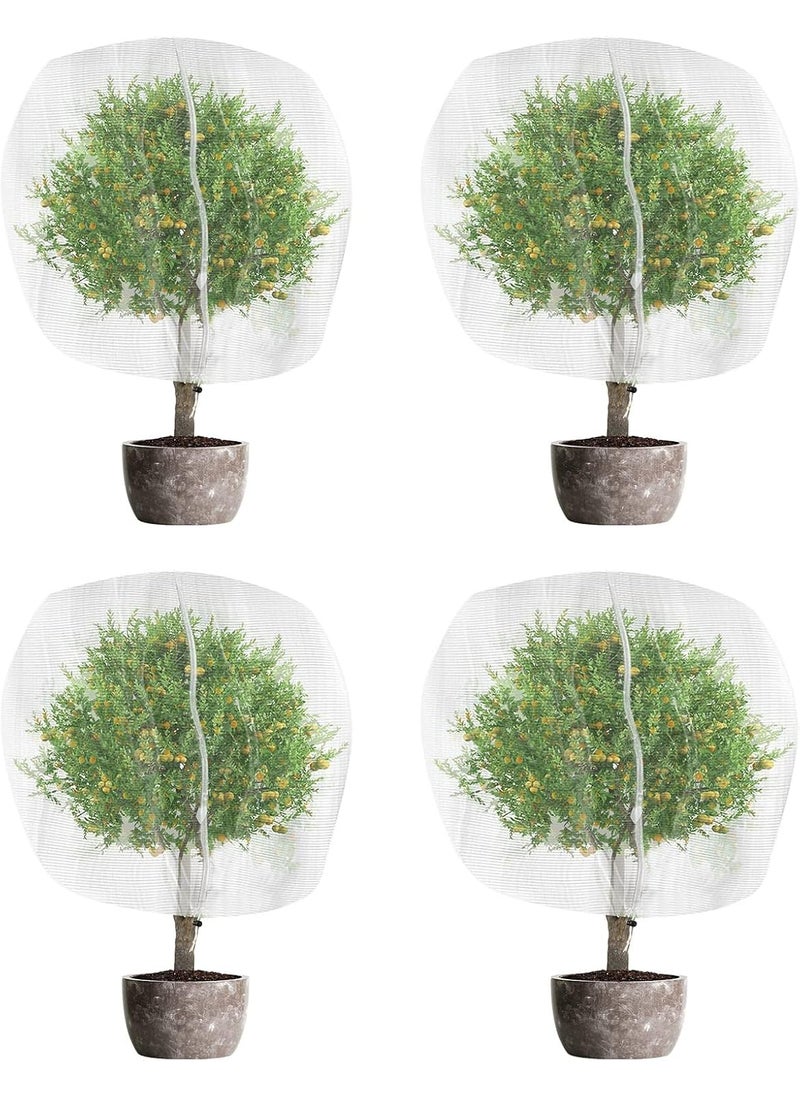 Riakrum 4 Pcs 65 x 82 Feet Fruit Tree Netting Insect Bird Barrier Bug Netting for Fruit Trees Mesh Garden Plant Cover with Drawstring for Protecting Tomato Flower Citrus Blueberry from Insect Bird Eating  - Image 1