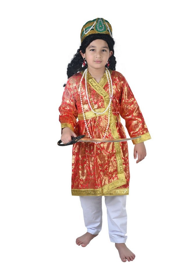 بوك ماي كوستيوم زي تنكري للأطفال من BookMyCostume لإمبراطور المغول سلطان مع شعر مستعار وسيف، مناسب للأولاد والرجال من عمر 3.5 إلى 5 سنوات - Image 1