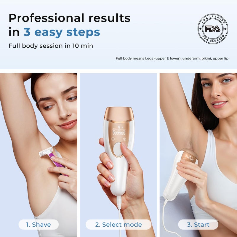 ZAIRUZ Ice Cool Laser Hair Removal for Women & Men, 9-Level Permanent Painless IPL Hair Remover Device for Body Face Legs Armpits Bikini Line, At-Home Use - Image 4