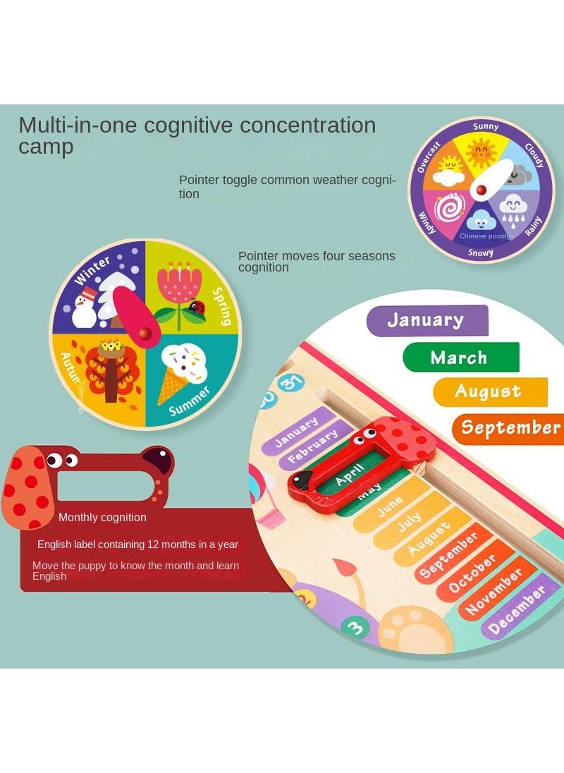 Y&D Children Learn To Recognize Time Multi-function Calendar Clock Cognitive Teaching Toys  - Image 2
