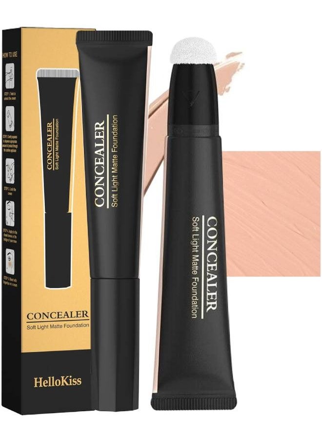 HelloKiss - Concealer Soft Light Matte Foundation Concealer Conceals Blemish and Redness Flawless Natural Coverage for Normal to Oily Skin Instant Age Rewind Eraser Dark Circles Treatment 04 - Image 1