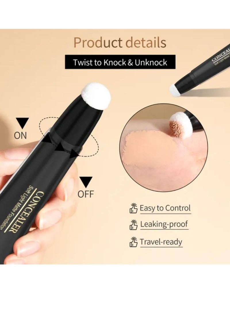 HelloKiss - Concealer Soft Light Matte Foundation Concealer Conceals Blemish and Redness Flawless Natural Coverage for Normal to Oily Skin Instant Age Rewind Eraser Dark Circles Treatment 04 - Image 1