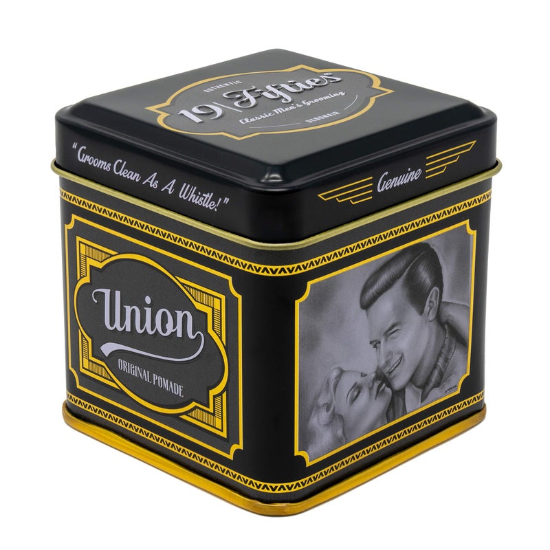 19Fifties Union Original Pomade For Men  4oz Beautiful Tin  All Day Firm Hold Easily Washes Out With Water High Shine  Amazing Scent  Ideal For Pompadours SidePart CombOvers  SlickBack