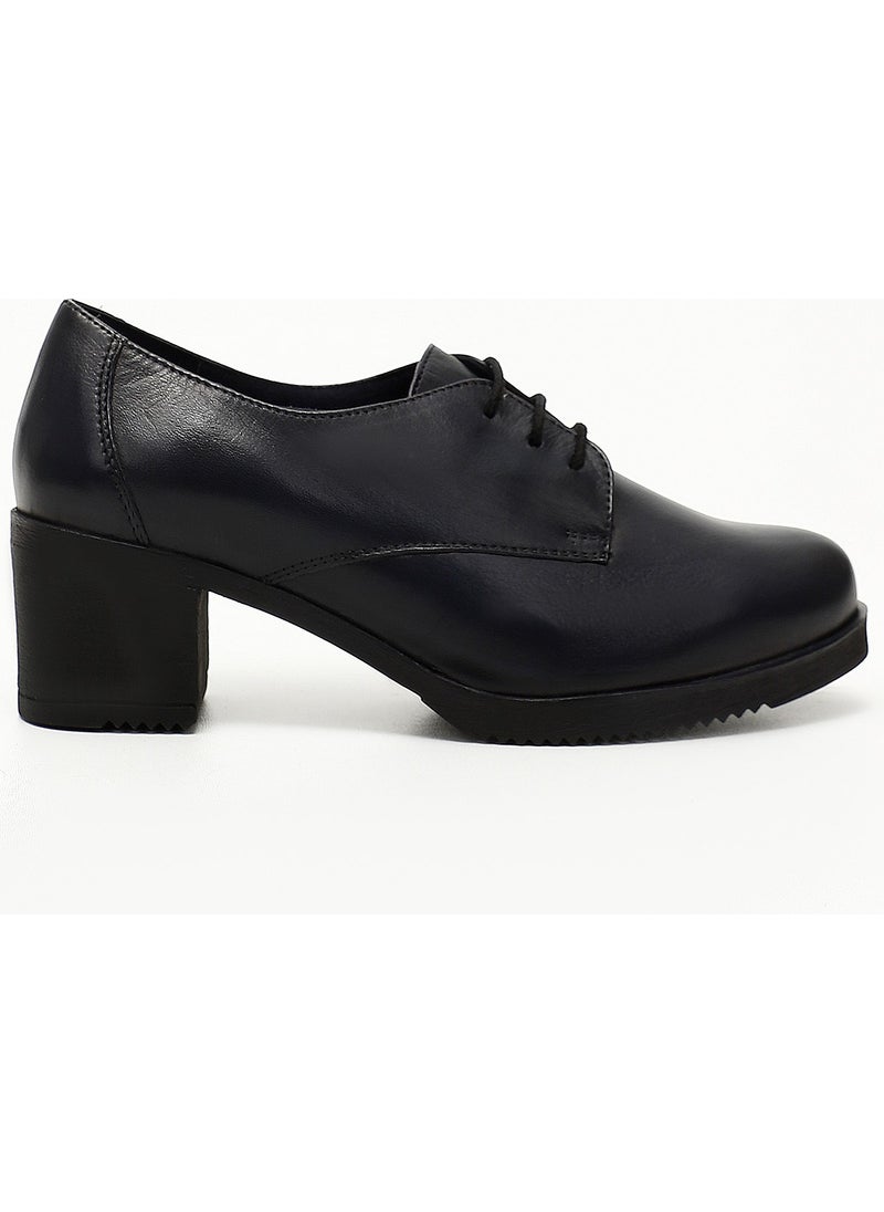 Gönderi(r) Gön Genuine Leather Round Toe Medium Heel Lace-Up Women's Shoes 24230  - Image 1