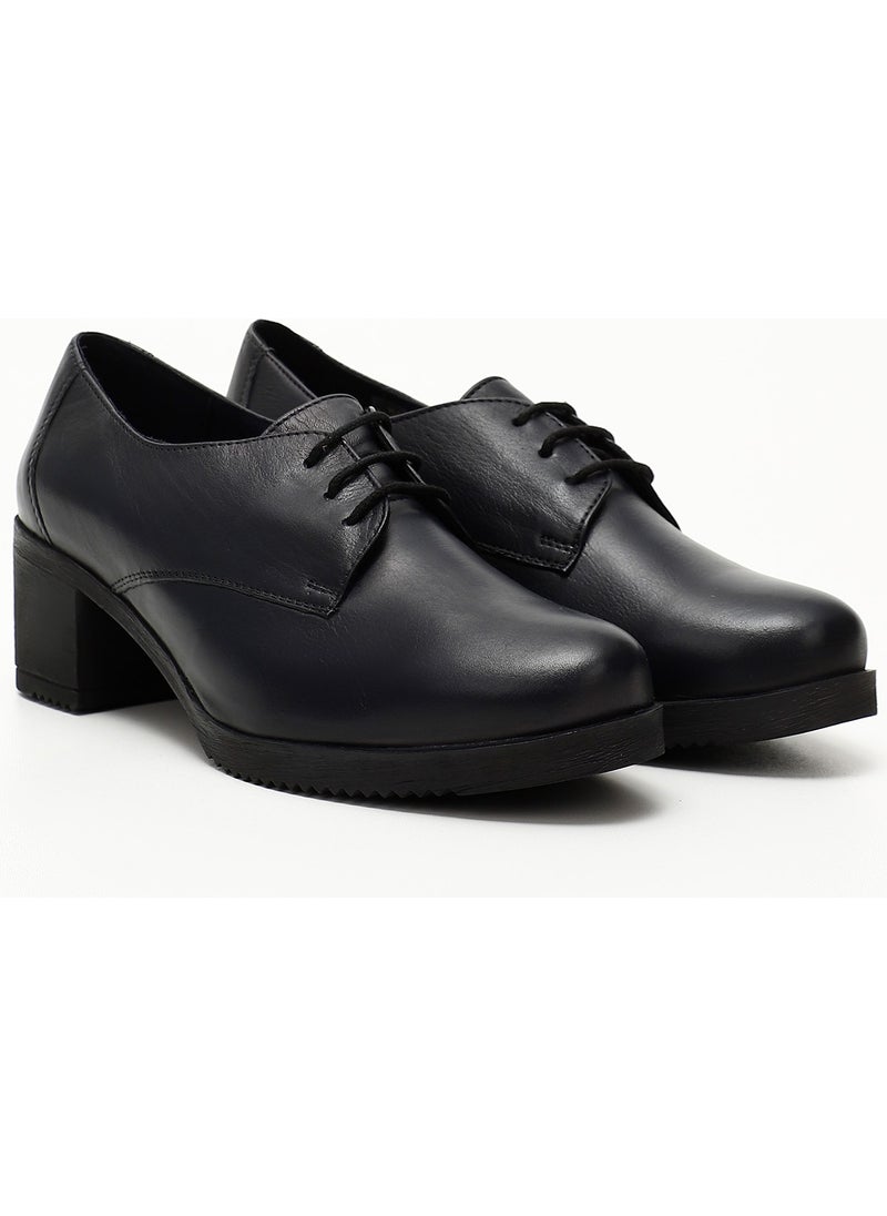 Gönderi(r) Gön Genuine Leather Round Toe Medium Heel Lace-Up Women's Shoes 24230  - Image 3