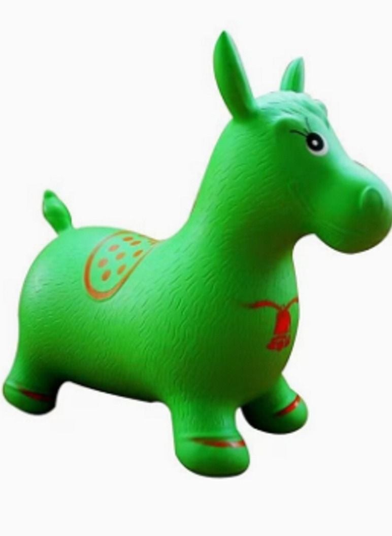 لعبة حصان مطاطي أخضر للأطفال (LARGE) - Image 3