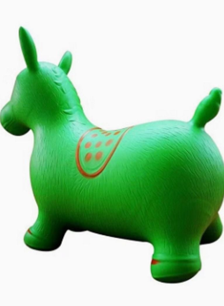 لعبة حصان مطاطي أخضر للأطفال (LARGE) - Image 2