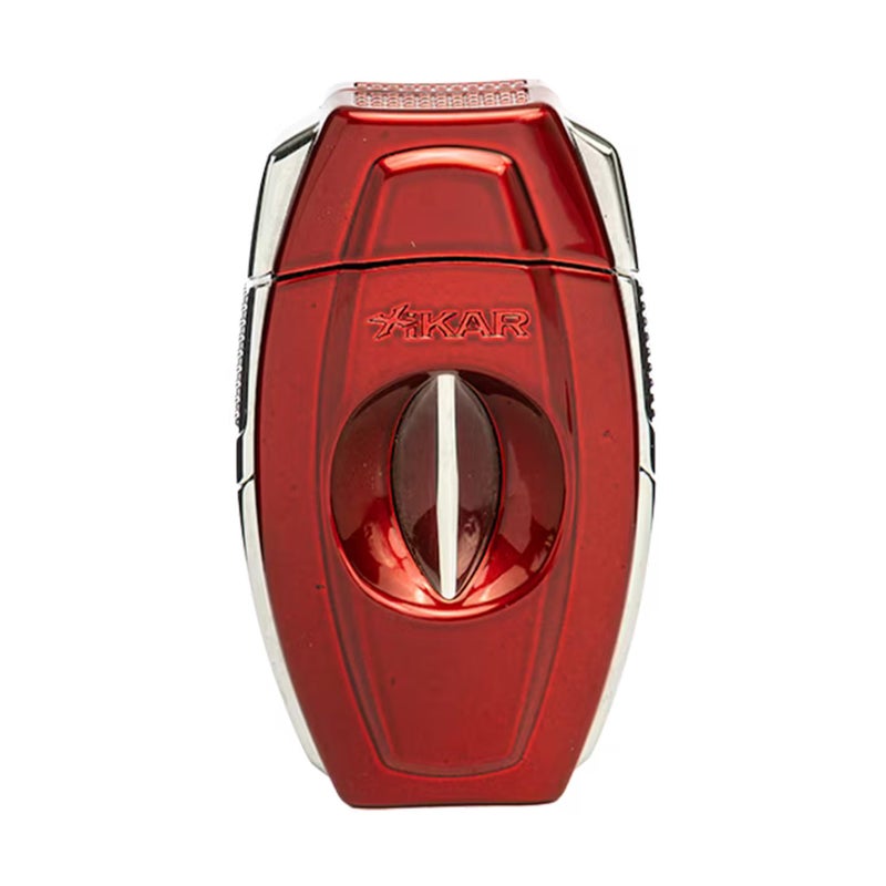 XIKAR Flip Dual Cigar Cutter Versatile 64Ring Gauge VCut Straight Cut Premium Stainless Steel Blades SpringLoaded Release Builtin Cigar Rest Textured Grip Cigar Snipper Red - Image 3