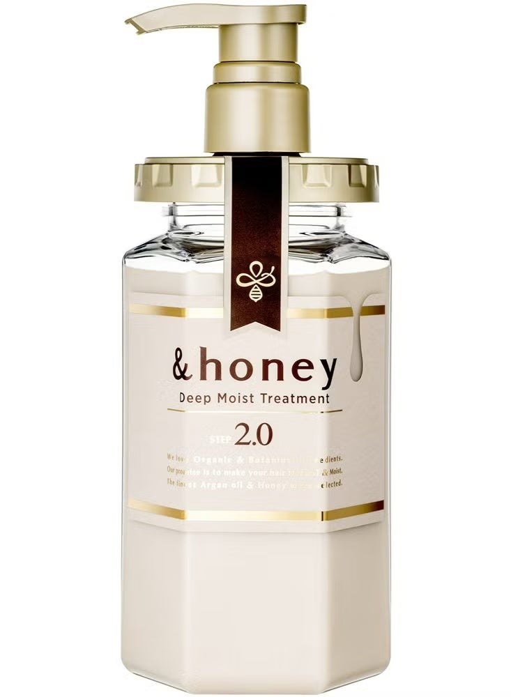 &Honey Deep Moist Hair Treatment 2.0 with Organic Honey & Argan Oil for Dry and Damaged Hair, Sulfate-Free, Lavender Honey Scent, 445g - Image 1