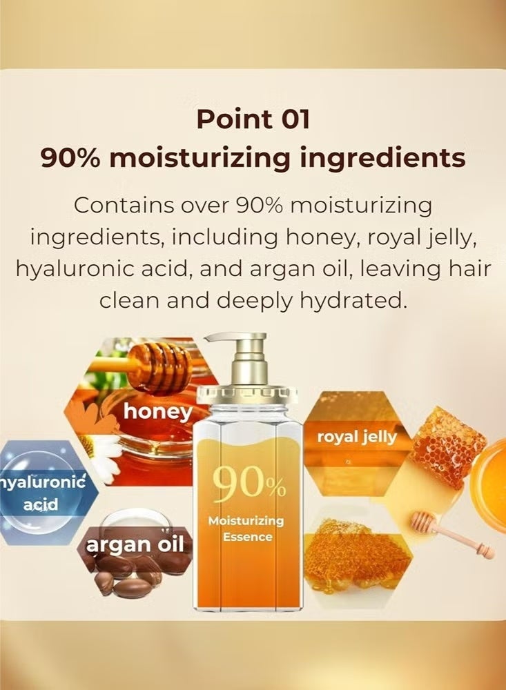 &Honey Deep Moist Hair Treatment 2.0 with Organic Honey & Argan Oil for Dry and Damaged Hair, Sulfate-Free, Lavender Honey Scent, 445g - Image 3