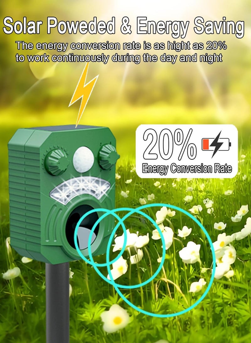 Generic 2025 Upgraded Solar Ultrasonic Animal Repellent Cat Raccoon Deer Coyote Squirrel Skunk Fox Armadillo Rat Deterrent with Motion Activated Waterproof LED Flash, Easy Setup for Outdoor Protection  - Image 5