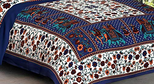 SDC Dreams HomeShop 100 Pure Cotton Rajasthani Tradition Queen Size Double Bedsheets with 2 Pillow Covers Queen Size Jaipuri Bedspreads - Image 2