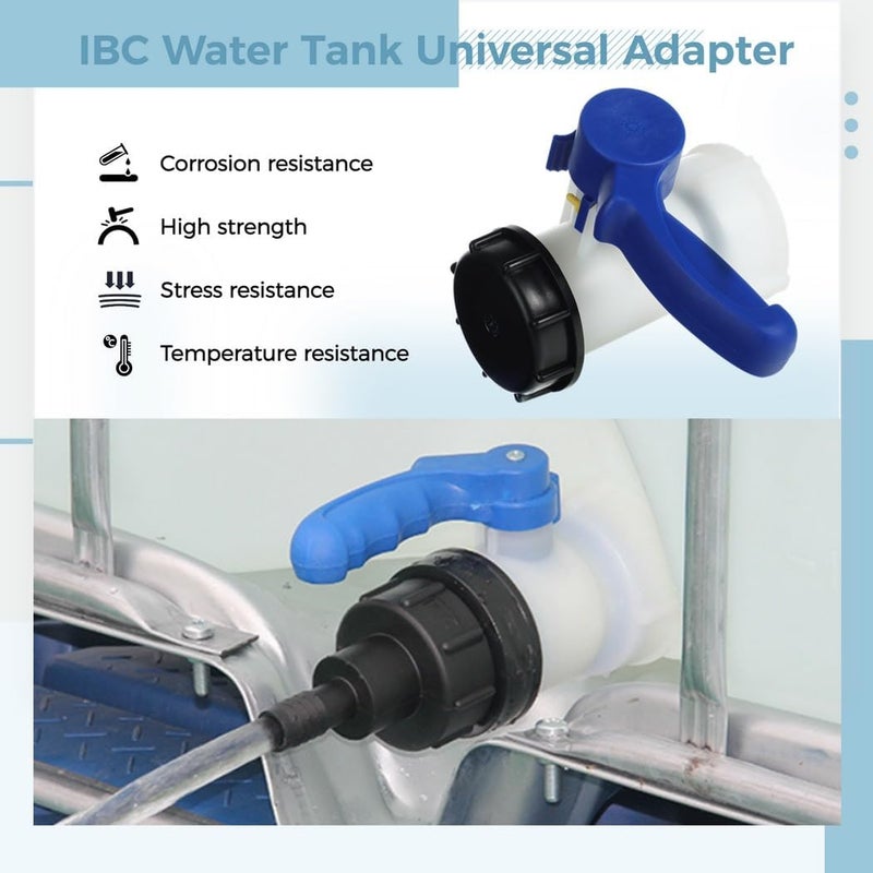 Ibc Tank Universal Outlet Valve, 62Mm Dn40 Flap Valve For Acidic, Basic, Organic Solvents, And Rain Barrels - Image 3