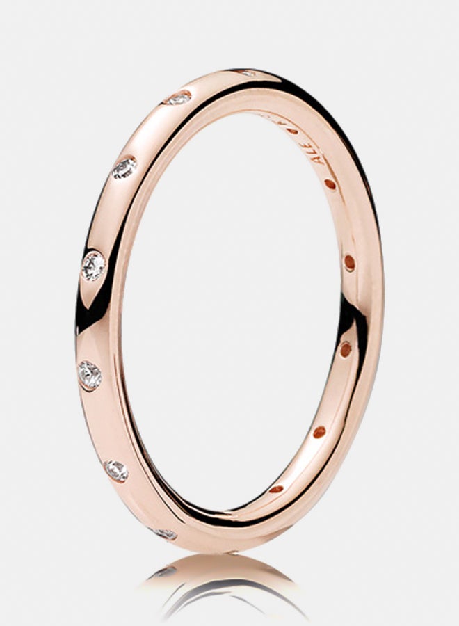 PANDORA 14K Rose Gold-Plated Ring with Clear Cubic Zirconia
