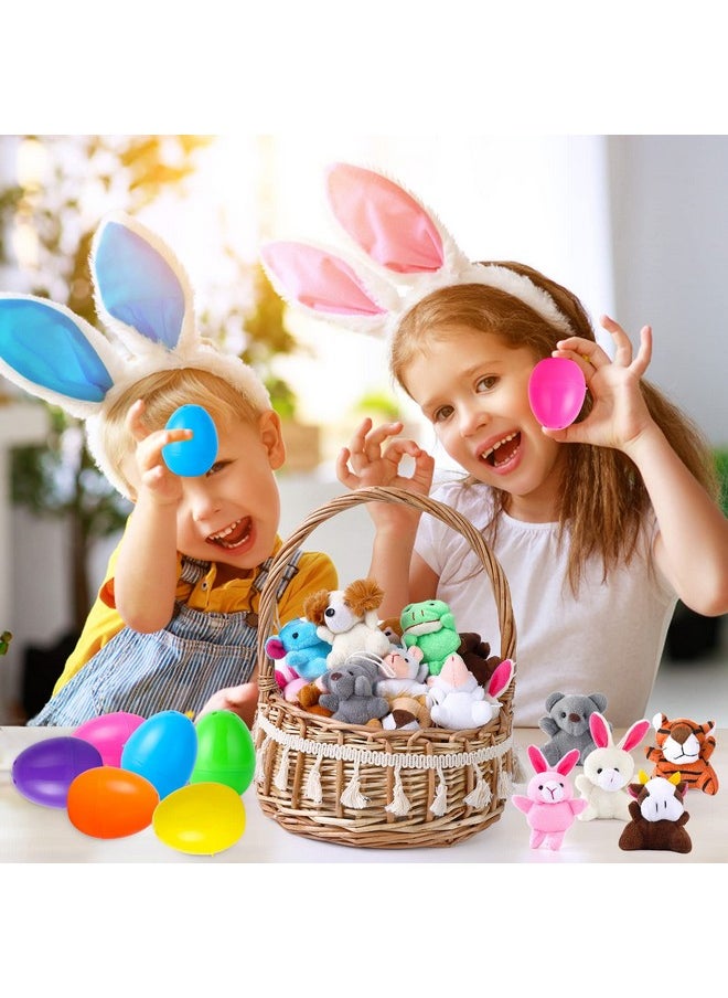 ThinkMax - ThinkMax 24 pcs Easter Eggs Filled with Mini Plush Animals Toy for Basket Stuffers/Fillers, Hunt, Party Favor - Image 1