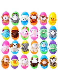 ThinkMax ThinkMax 24 pcs Easter Eggs Filled with Mini Plush Animals Toy for Basket Stuffers/Fillers, Hunt, Party Favor  - Image 2