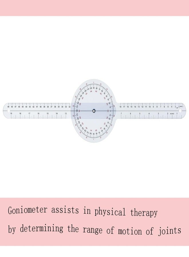 YAMHOHO Goniometer 12 inch 360° Clear Protractor Physical Therapy, for Medical Range of Motion Measurement Angle Ruler and Protractors Bulk for Classroom - Image 5