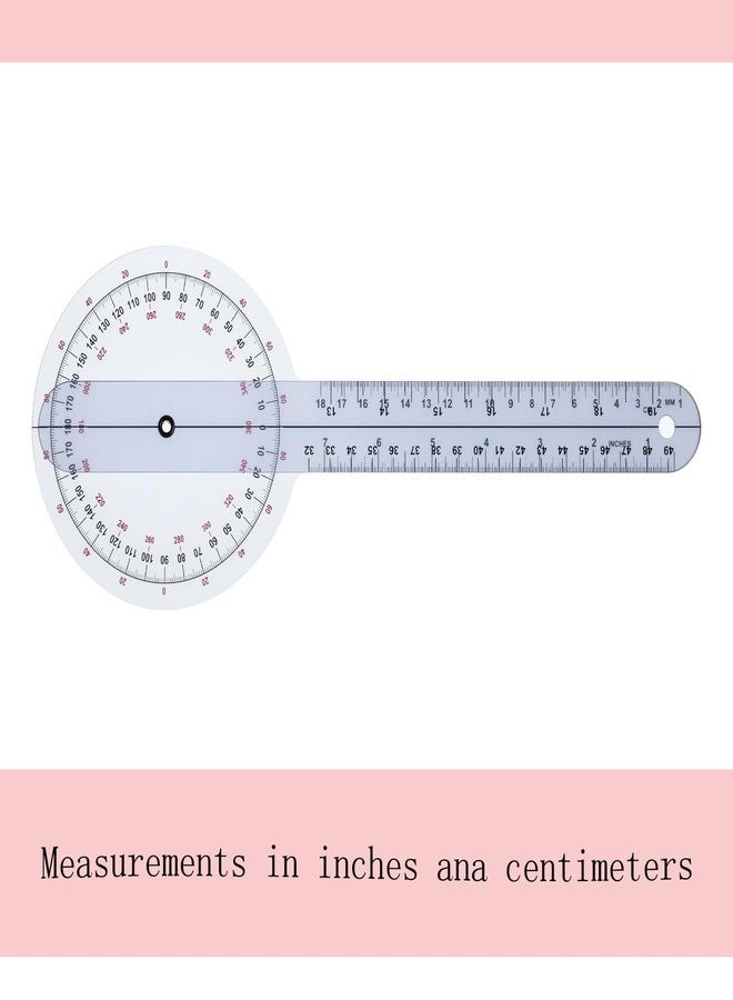 YAMHOHO Goniometer 12 inch 360° Clear Protractor Physical Therapy, for Medical Range of Motion Measurement Angle Ruler and Protractors Bulk for Classroom - Image 4