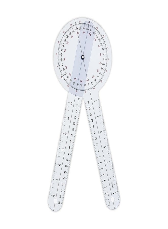 YAMHOHO Goniometer 12 inch 360° Clear Protractor Physical Therapy, for Medical Range of Motion Measurement Angle Ruler and Protractors Bulk for Classroom - Image 1