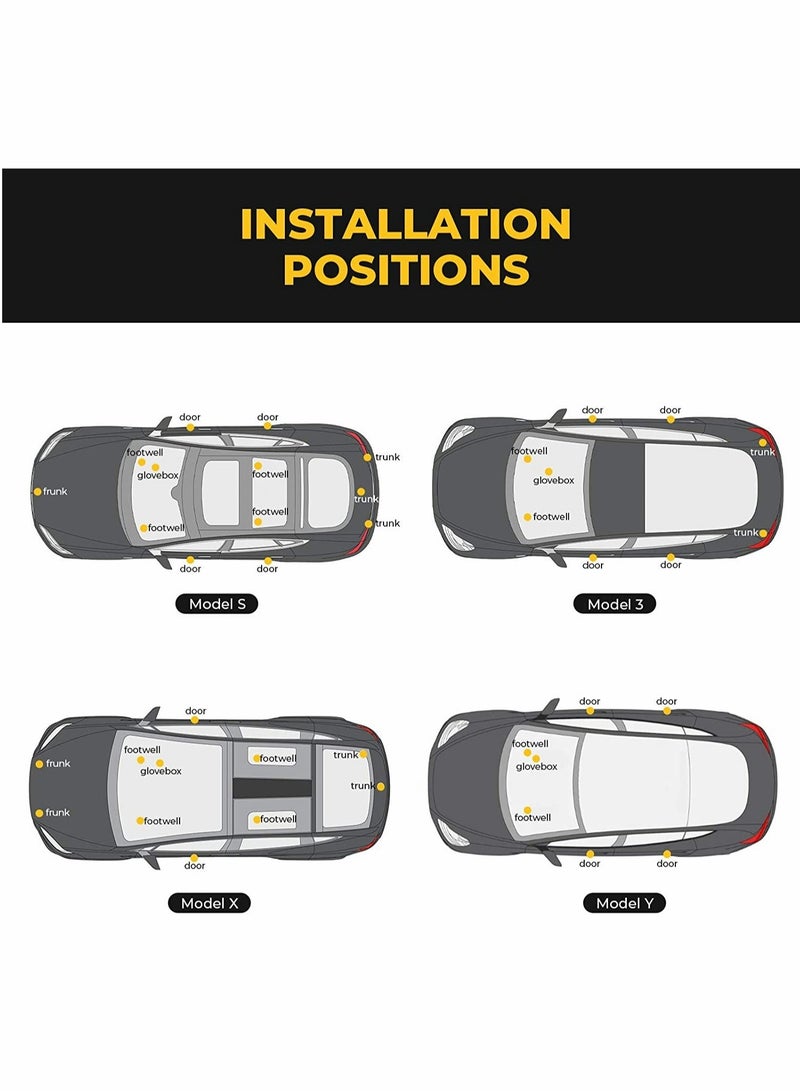 SYOSI Interior LED Lights Bulbs Kit for Tesla Model 3/Y/S/X, Ultra-Bright LED Interior Light Upgrade Lighting Replacement Lights Tesla Accessories Fit Trunk, Frunk,Door Puddle, Foot-Well (4 Pack/White) - Image 4