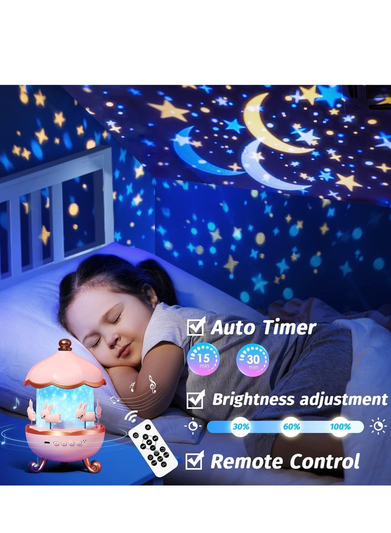 JAJEEK Baby Night Light Projector with 15 Rotating Film Themes & 10 Soothing Sleep Sounds – Starry Sky Light with Remote Control & Timer – Soft LED Nursery Night Light for Kids, Toddlers & Babies – Perfect Christening Gift for Girls & Newborns - Image 4