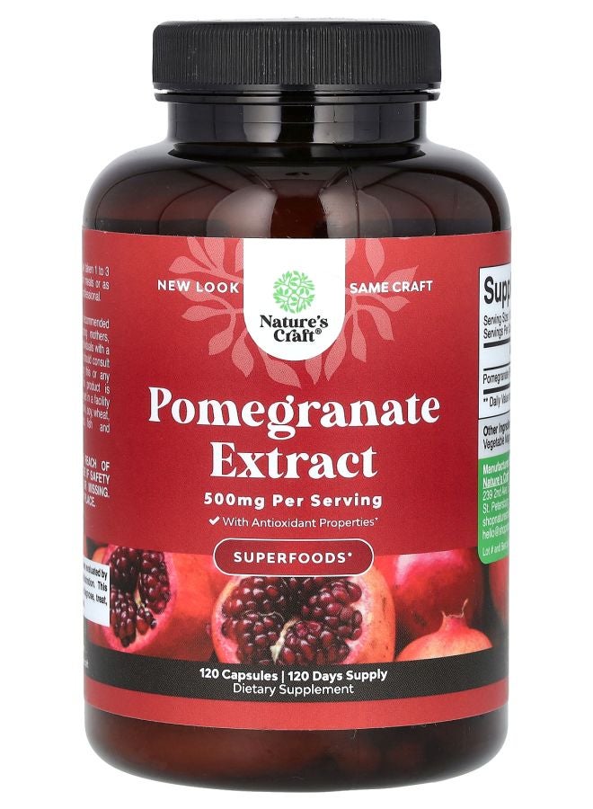 Nature's Craft مستخلص الرمان 500 ملغ 120 كبسولة