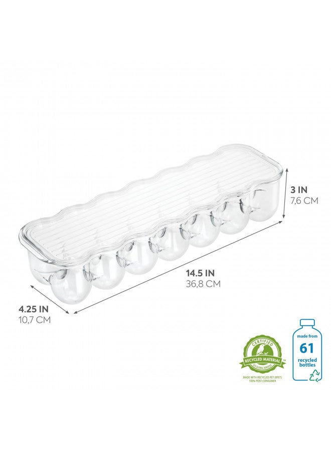iDesign Plastic Egg Holder for Refrigerator with Handle and Lid, Fridge Storage Organizer for Kitchen, Holds up to 14, 4.25" x 14.5" x 3", Clear - Image 3