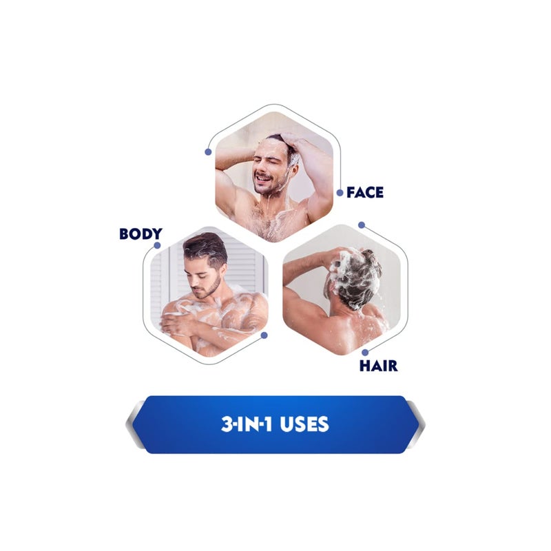 NIVEA MEN غسول شعر ووجه وجسم نيفيا للرجال، جل استحمام نشط، 250 مل - Image 5