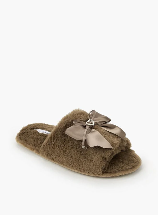 Le Confort Women Faux Fur Bedroom Slippers