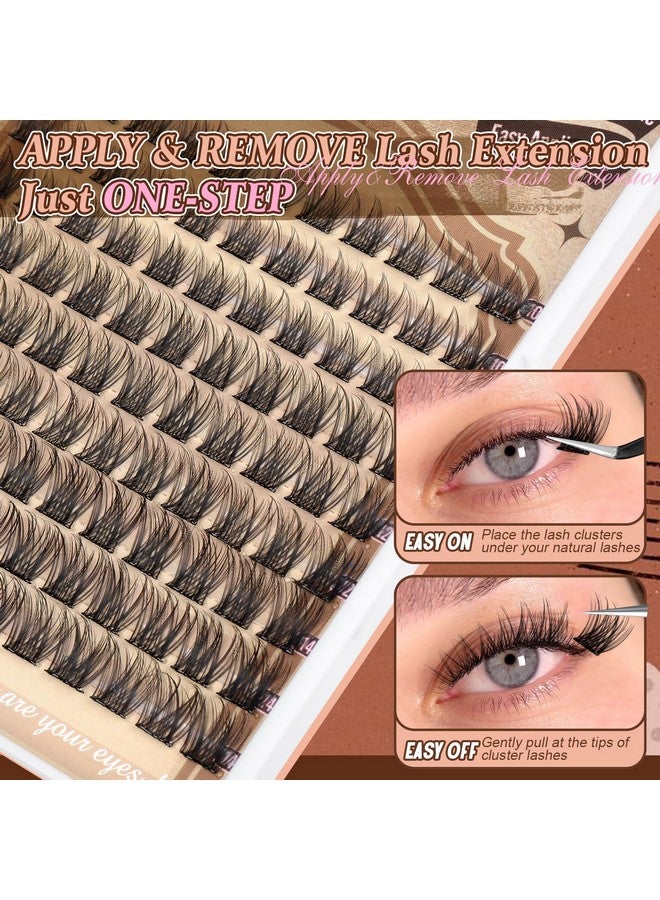 Calphdiar Self Adhesive Eyelashes Reusable Self Adhesive Lash Clusters Kit Natural Self Adhesive Lashes No Glue Eyelash Clusters C Curl Press on Lash Clusters 10-14MM DIY Cluster Eyelash Extensions - Image 2