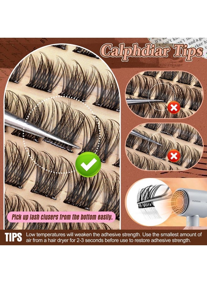 Calphdiar Self Adhesive Eyelashes Reusable Self Adhesive Lash Clusters Kit Natural Self Adhesive Lashes No Glue Eyelash Clusters C Curl Press on Lash Clusters 10-14MM DIY Cluster Eyelash Extensions - Image 5