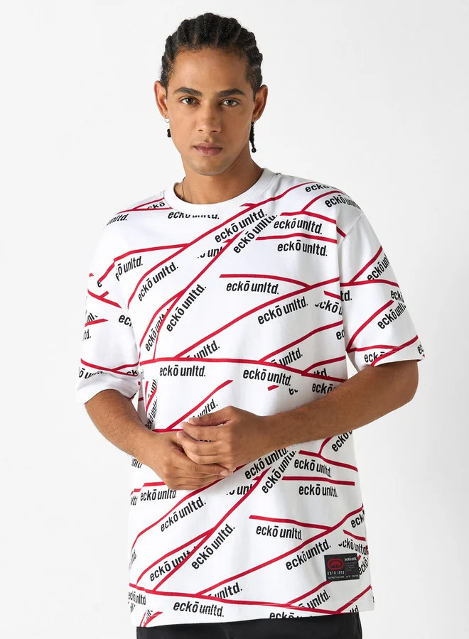 Ecko Unltd. Ecko Unltd Printed T-shirt with Short Sleeves and Crew Neck
