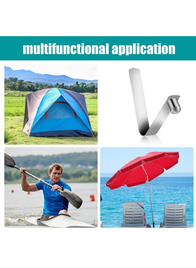 Sliverdew - 12 Pieces Tent Pole Clips Tent Pole Push Button Spring Clip Stainless Steel Kayak Spring Snap Tube Locking Pin Clips For Kayak Paddle Camping Tent Pole - Image 1