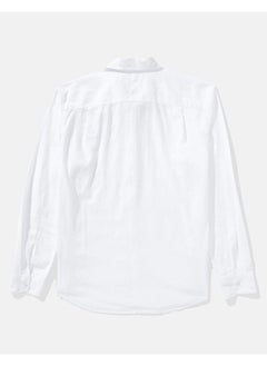American Eagle AE Long-Sleeve Linen-Blend Button-Up Shirt  - Image 2