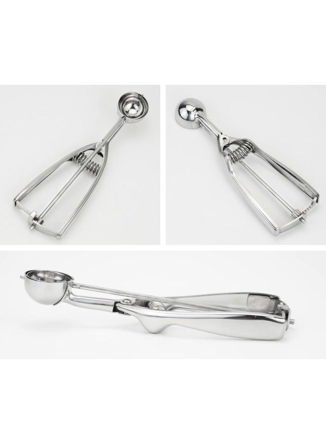 Solula 18/8 Stainless Steel Small Ice Cream Scoop Disher Cookie Scoop Melon Baller, 2-YEAR Warranty - Image 2