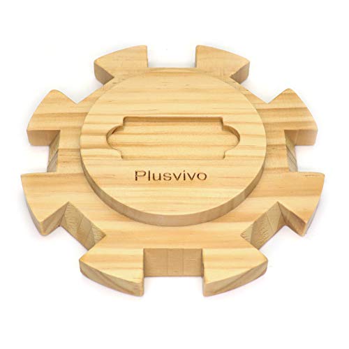Plusvivo Mexican Train Hub Up to 8 Players Premium Pine Wooden Hub Centerpiece for Mexican Train Dominoes Accessories Dominos Game Set with Felted Bottom - Image 1