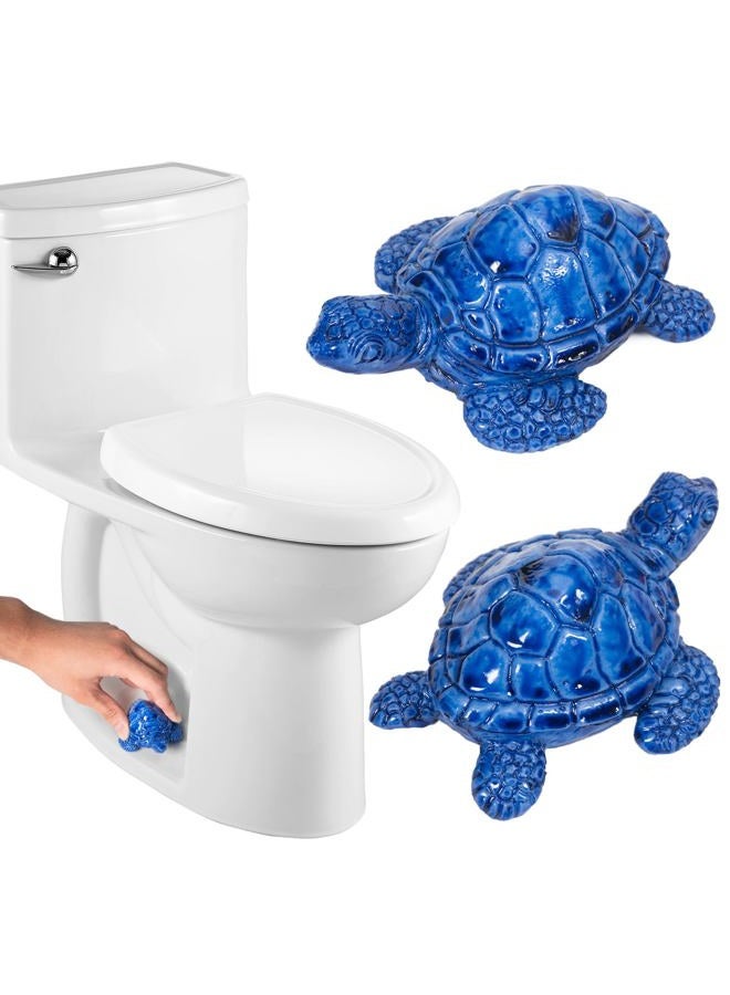 YLOVAN Toilet Bolt Caps Decorative Screw Cover Caps for Bottom of Toilet (Blue Turtle) - Image 1