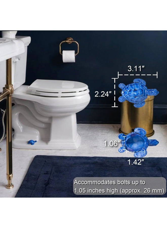 YLOVAN Toilet Bolt Caps Decorative Screw Cover Caps for Bottom of Toilet (Blue Turtle) - Image 4